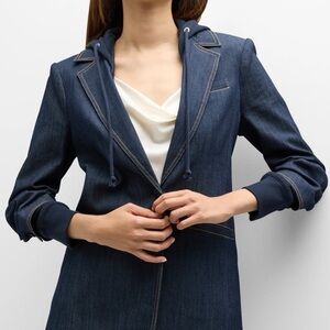 NWT Cinq a Sept Khloe Hooded Denim Jacket- Indigo Size 00